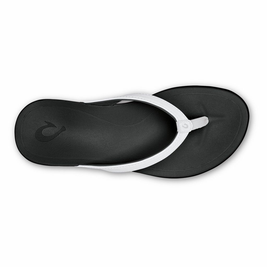 Olukai Women's Hoopio Flip Flop - White / Onyx US816-740